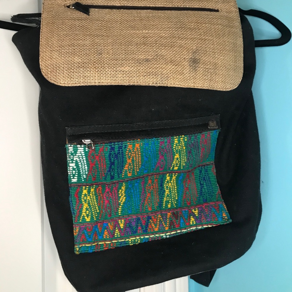 HANDMADE Guatemalan woven colorful backpack